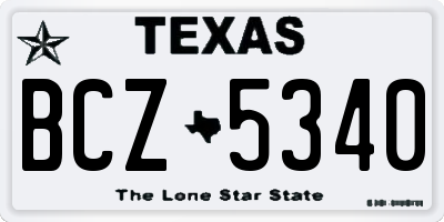 TX license plate BCZ5340