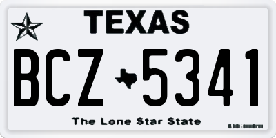 TX license plate BCZ5341