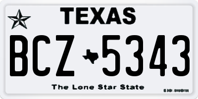 TX license plate BCZ5343