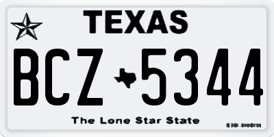 TX license plate BCZ5344