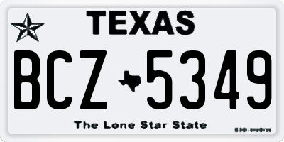 TX license plate BCZ5349