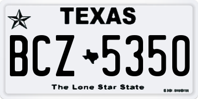TX license plate BCZ5350