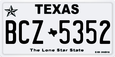 TX license plate BCZ5352