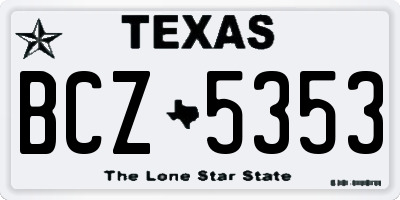 TX license plate BCZ5353