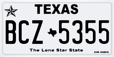 TX license plate BCZ5355