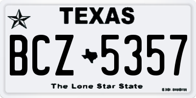 TX license plate BCZ5357