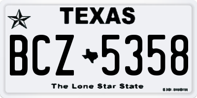 TX license plate BCZ5358