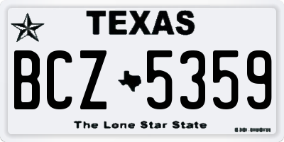 TX license plate BCZ5359
