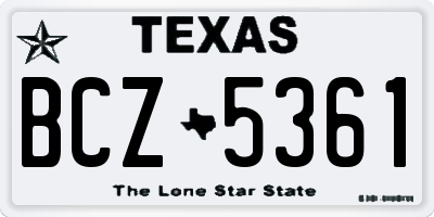 TX license plate BCZ5361