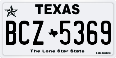 TX license plate BCZ5369