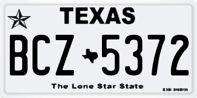 TX license plate BCZ5372