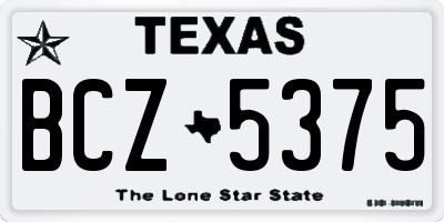 TX license plate BCZ5375