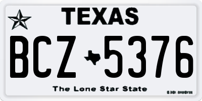TX license plate BCZ5376