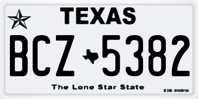 TX license plate BCZ5382