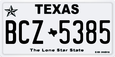 TX license plate BCZ5385