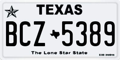 TX license plate BCZ5389