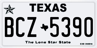 TX license plate BCZ5390