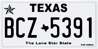 TX license plate BCZ5391
