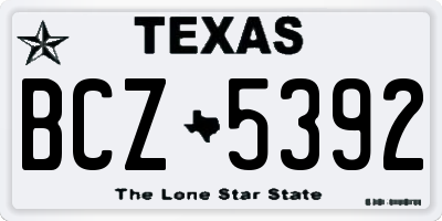 TX license plate BCZ5392