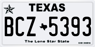 TX license plate BCZ5393