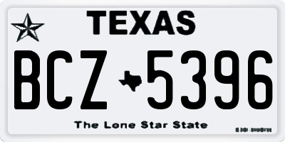TX license plate BCZ5396
