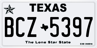 TX license plate BCZ5397