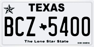 TX license plate BCZ5400