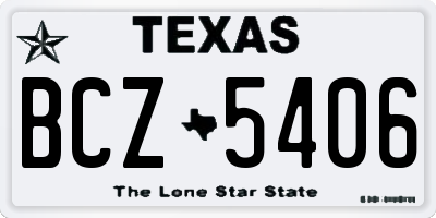 TX license plate BCZ5406