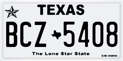 TX license plate BCZ5408