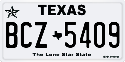 TX license plate BCZ5409