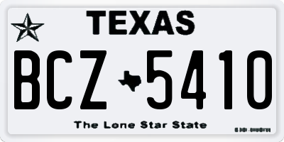 TX license plate BCZ5410