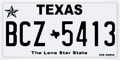 TX license plate BCZ5413