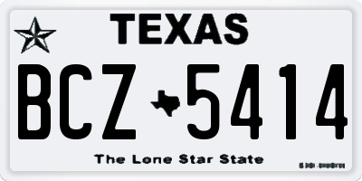 TX license plate BCZ5414