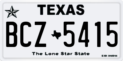 TX license plate BCZ5415