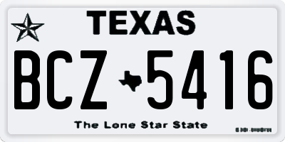 TX license plate BCZ5416
