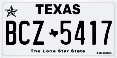 TX license plate BCZ5417