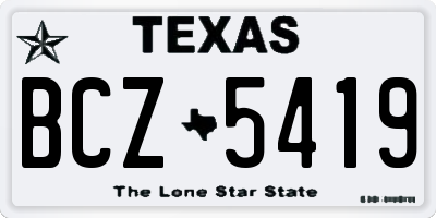 TX license plate BCZ5419