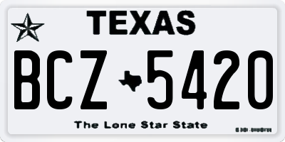 TX license plate BCZ5420