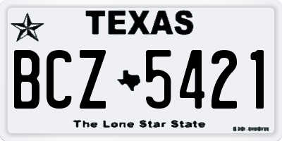 TX license plate BCZ5421
