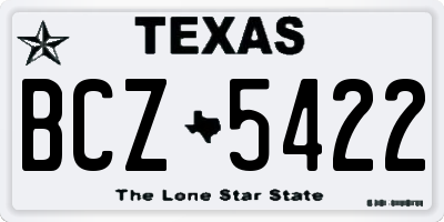 TX license plate BCZ5422