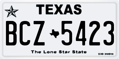 TX license plate BCZ5423