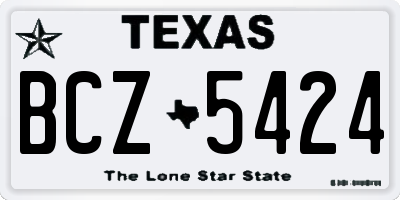 TX license plate BCZ5424