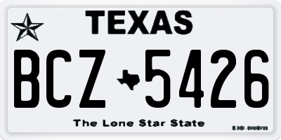 TX license plate BCZ5426