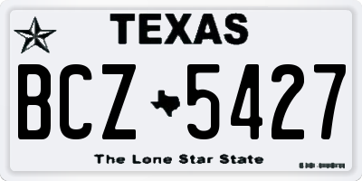 TX license plate BCZ5427