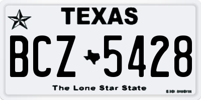 TX license plate BCZ5428