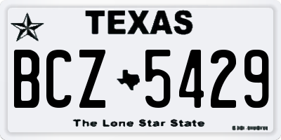 TX license plate BCZ5429