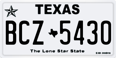 TX license plate BCZ5430