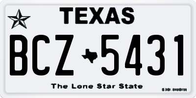 TX license plate BCZ5431