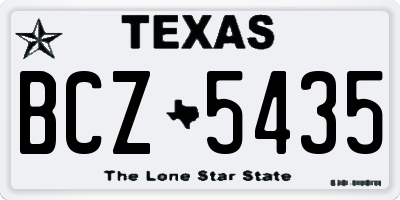 TX license plate BCZ5435