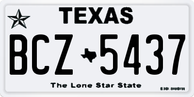 TX license plate BCZ5437